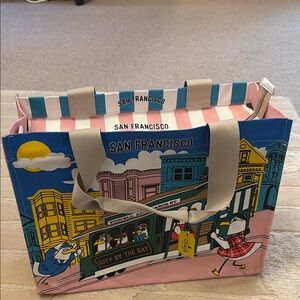 CHALOU Cartoon Bird Tote Bag - Pink and Blue-NWT awesome